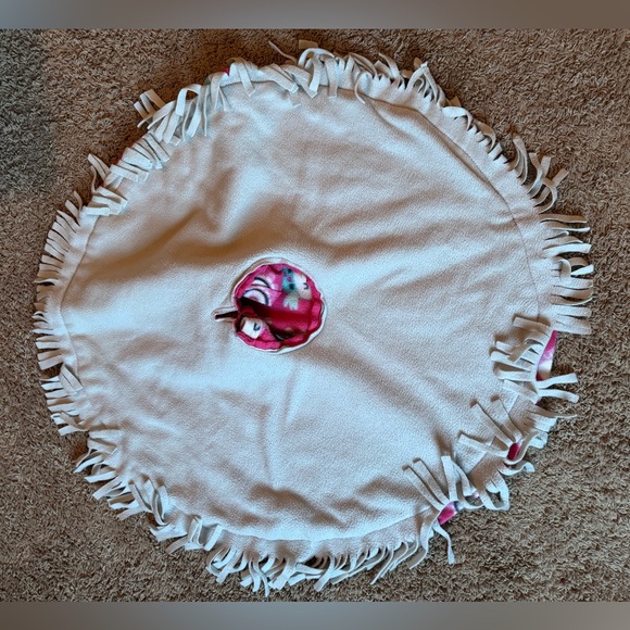 Toddler girls winter poncho with hood size 2t-3t pink with owls - Picture 2 of 6